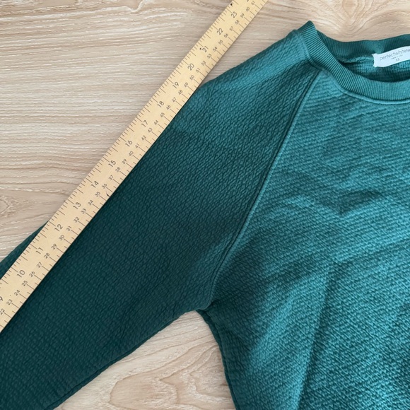 perfectwhitetee XS Thom French Fleece Shrunken Pullover Crew Neck Evergreen - Picture 6 of 6